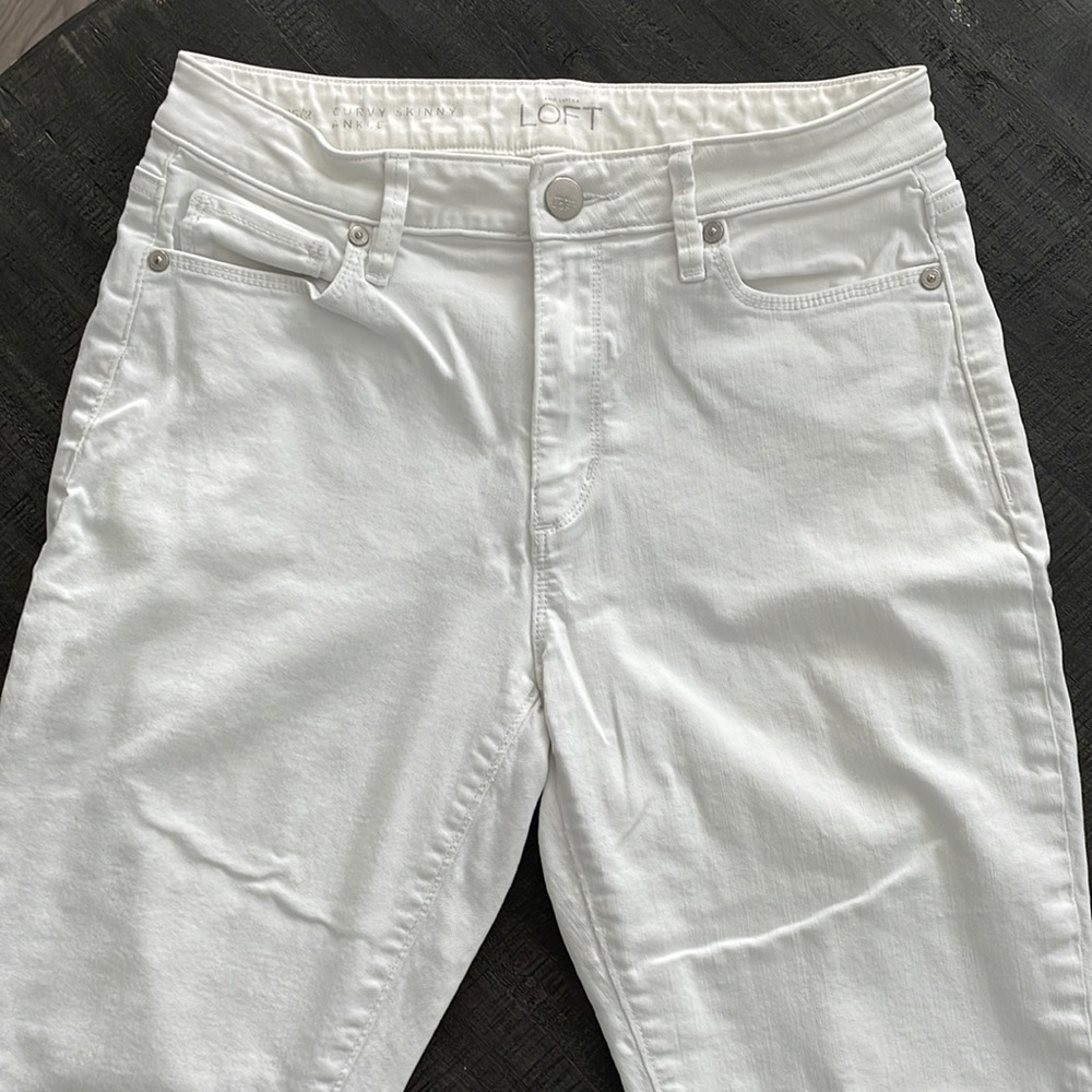 LOFT - Women's Raw Hem Skinny Jeans - White - 25/2